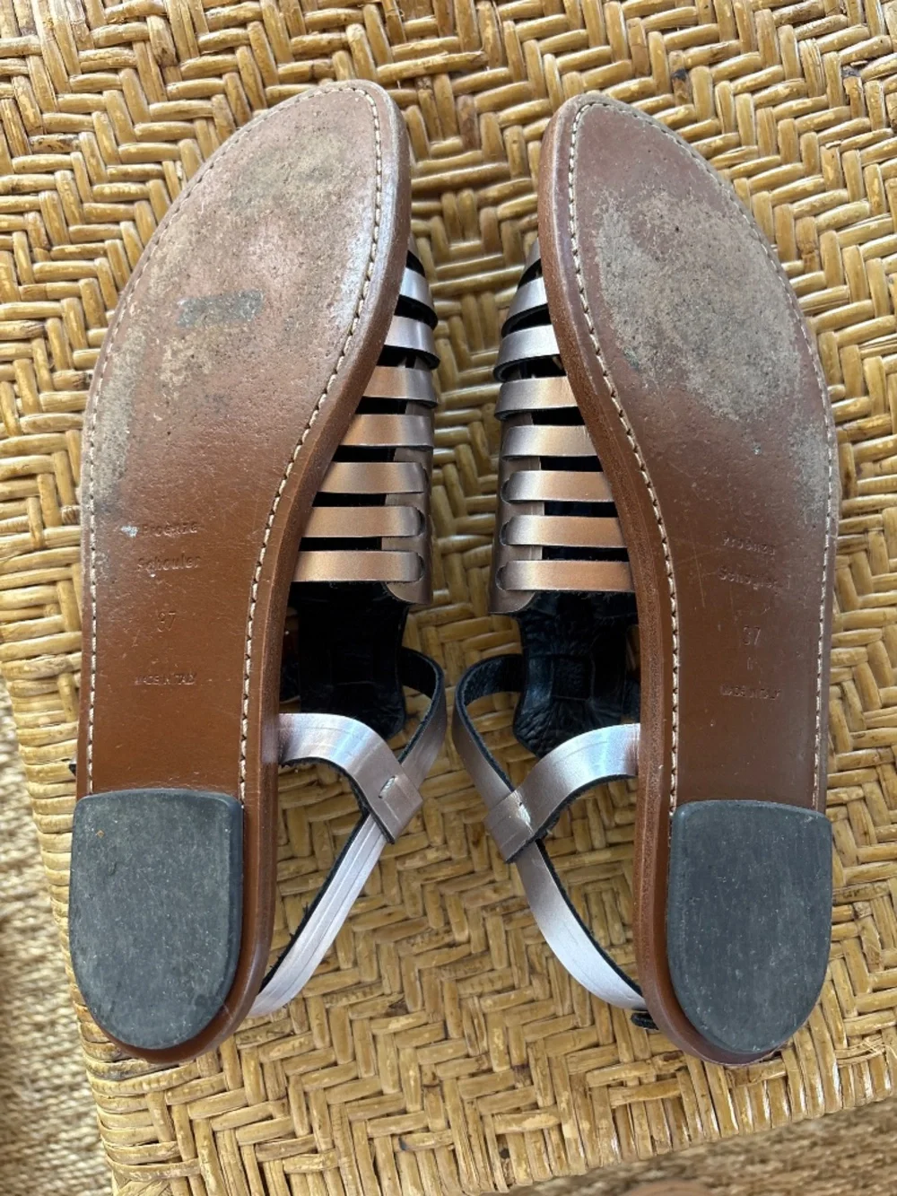 Proenza Schouler metallic leather woven sandals 37 eu - Picture 3 of 5